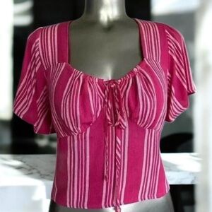 FREE 🆕Women’s Stripe Gauzy Crop Top